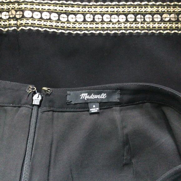Madewell Black Embellished Mini Skirt Sz 8 - Picture 6 of 7